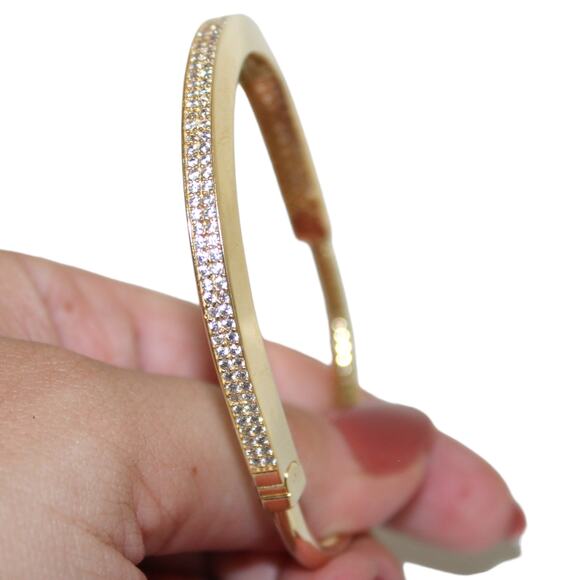 14k Solid Gold Lock Bangle Heavy Gold Bracelet 13.08 Grams - Picture 10 of 12